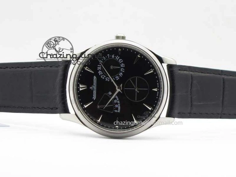 Master Ultra Thin Reserve de Marche SS ZF 1:1 Best Edition Black Dial On Black Leather Strap A938