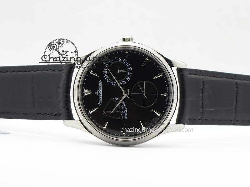 Master Ultra Thin Reserve de Marche SS ZF 1:1 Best Edition Black Dial On Black Leather Strap A938
