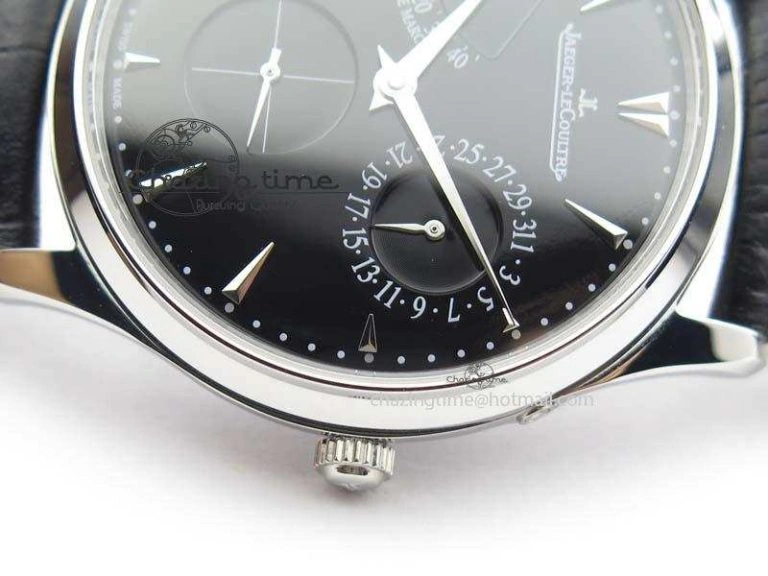Master Ultra Thin Reserve de Marche SS ZF 1:1 Best Edition Black Dial On Black Leather Strap A938