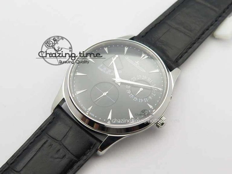 Master Ultra Thin Reserve de Marche SS ZF 1:1 Best Edition Black Dial On Black Leather Strap A938