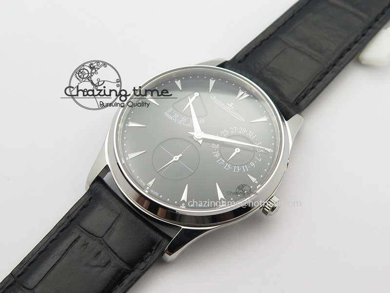 Master Ultra Thin Reserve de Marche SS ZF 1:1 Best Edition Black Dial On Black Leather Strap A938