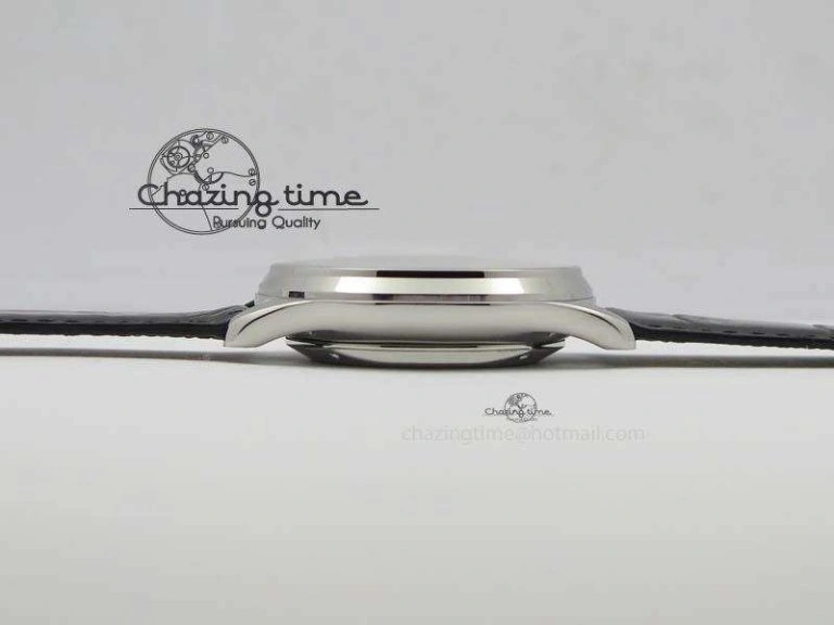 Master Ultra Thin Reserve de Marche SS ZF 1:1 Best Edition Black Dial On Black Leather Strap A938