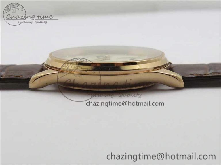 Master Ultra Thin Réserve de Marche RG ZF 1:1 Best Edition Cream Dial on Brown Leather Strap A938 V3