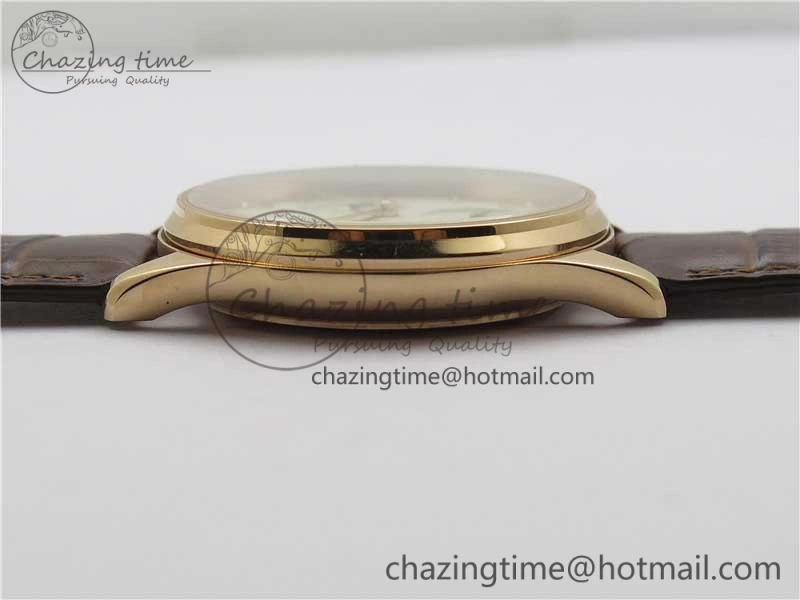 Master Ultra Thin Réserve de Marche RG ZF 1:1 Best Edition Cream Dial on Brown Leather Strap A938 V3