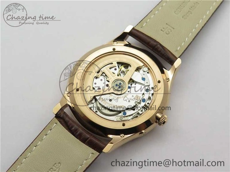 Master Ultra Thin Réserve de Marche RG ZF 1:1 Best Edition Cream Dial on Brown Leather Strap A938 V3