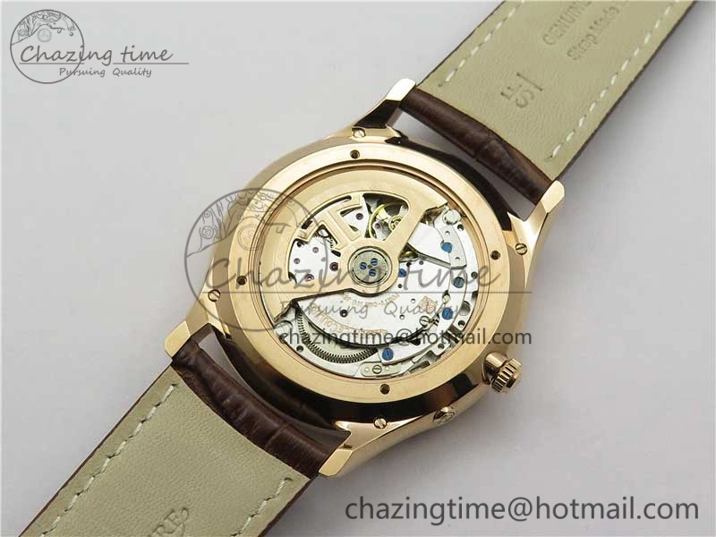 Master Ultra Thin Réserve de Marche RG ZF 1:1 Best Edition Cream Dial on Brown Leather Strap A938 V3