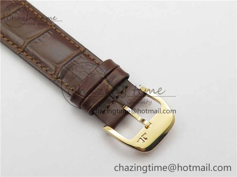 Master Ultra Thin Réserve de Marche RG ZF 1:1 Best Edition Cream Dial on Brown Leather Strap A938 V3