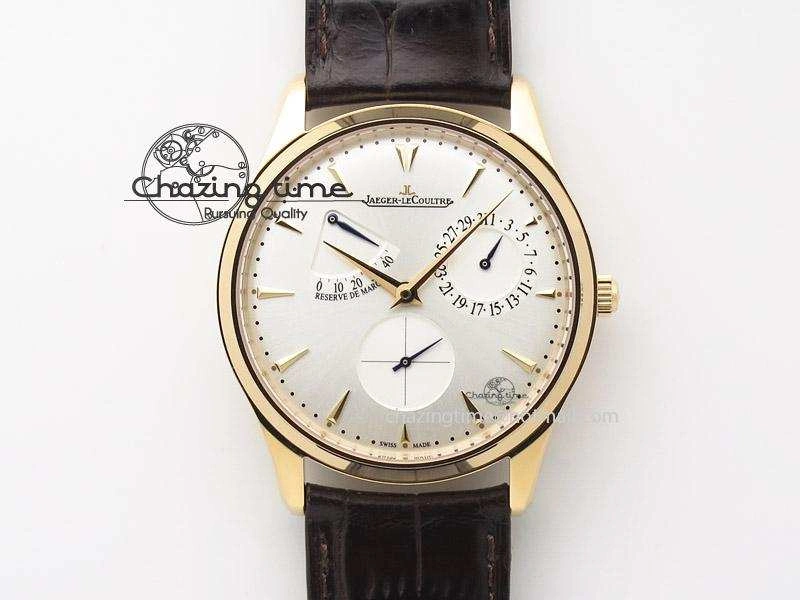 Master Ultra Thin Réserve de Marche RG ZF Best Edition Silver Dial On Brown Leather Strap A938