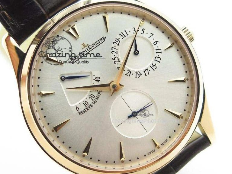 Master Ultra Thin Réserve de Marche RG ZF Best Edition Silver Dial On Brown Leather Strap A938