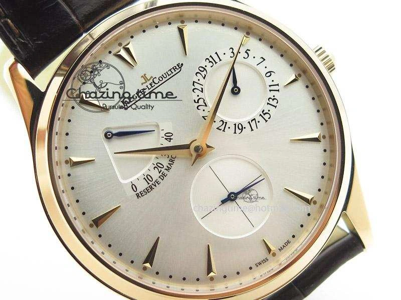 Master Ultra Thin Réserve de Marche RG ZF Best Edition Silver Dial On Brown Leather Strap A938
