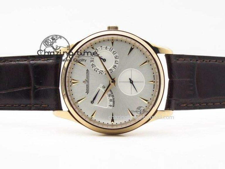Master Ultra Thin Réserve de Marche RG ZF Best Edition Silver Dial On Brown Leather Strap A938