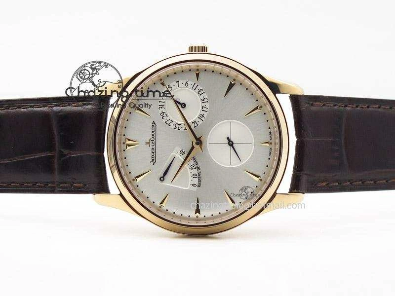 Master Ultra Thin Réserve de Marche RG ZF Best Edition Silver Dial On Brown Leather Strap A938