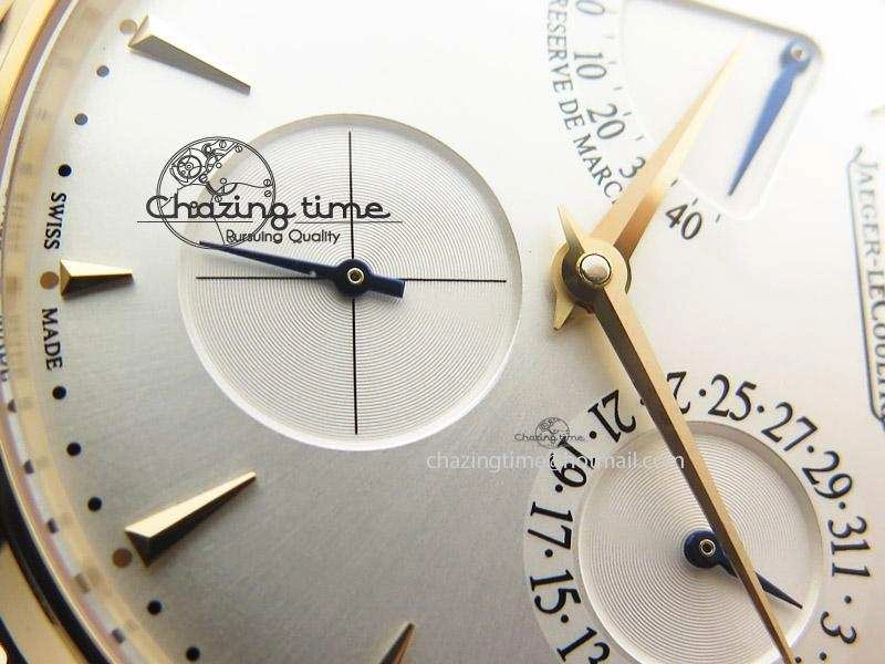 Master Ultra Thin Réserve de Marche RG ZF Best Edition Silver Dial On Brown Leather Strap A938