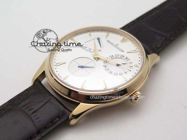 Master Ultra Thin Réserve de Marche RG ZF Best Edition Silver Dial On Brown Leather Strap A938