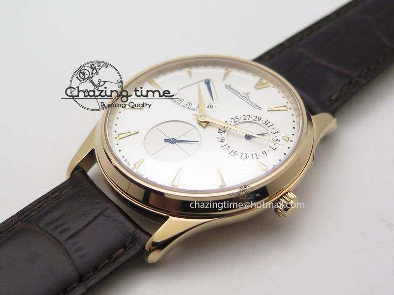 Master Ultra Thin Réserve de Marche RG ZF Best Edition Silver Dial On Brown Leather Strap A938