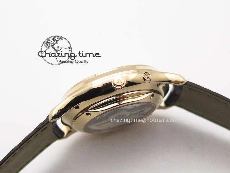 Master Ultra Thin Réserve de Marche RG ZF Best Edition Silver Dial On Brown Leather Strap A938
