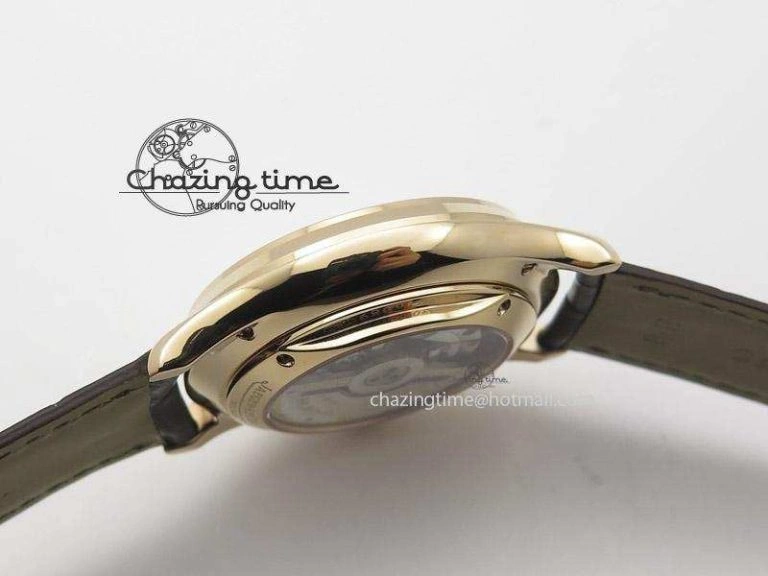 Master Ultra Thin Réserve de Marche RG ZF Best Edition Silver Dial On Brown Leather Strap A938