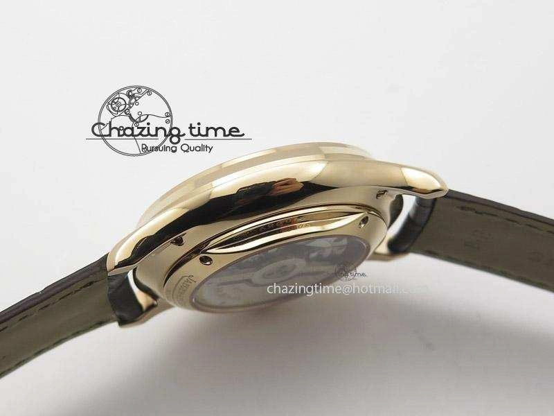 Master Ultra Thin Réserve de Marche RG ZF Best Edition Silver Dial On Brown Leather Strap A938