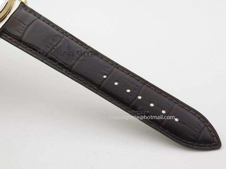 Master Ultra Thin Réserve de Marche RG ZF Best Edition Silver Dial On Brown Leather Strap A938