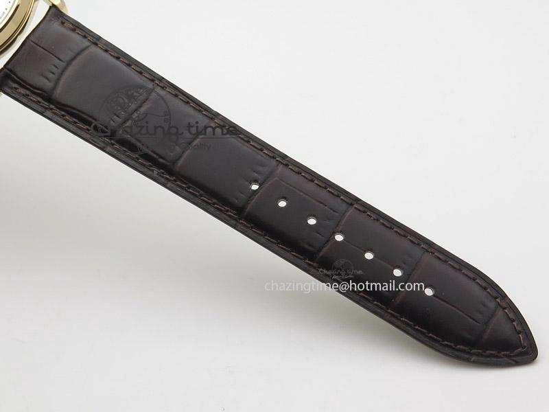 Master Ultra Thin Réserve de Marche RG ZF Best Edition Silver Dial On Brown Leather Strap A938