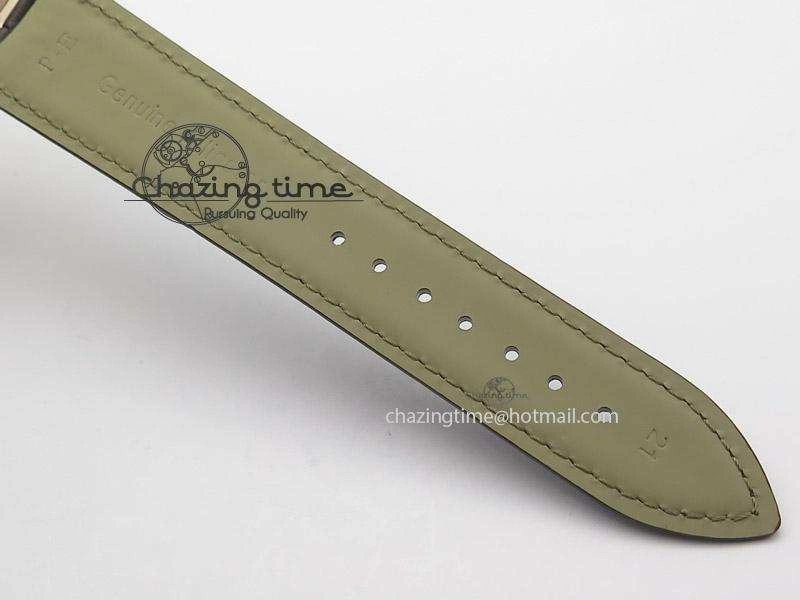 Master Ultra Thin Réserve de Marche RG ZF Best Edition Silver Dial On Brown Leather Strap A938