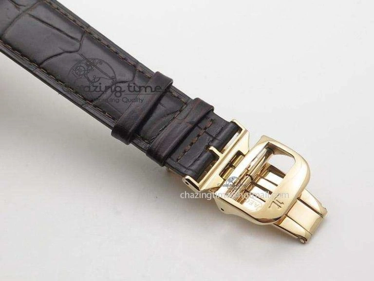 Master Ultra Thin Réserve de Marche RG ZF Best Edition Silver Dial On Brown Leather Strap A938