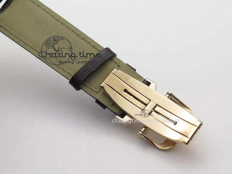 Master Ultra Thin Réserve de Marche RG ZF Best Edition Silver Dial On Brown Leather Strap A938