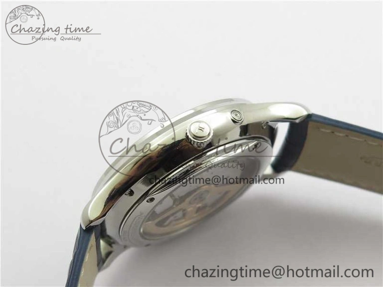 Master Ultra Thin Réserve de Marche SS ZF 1:1 Best Edition Blue Dial on Blue Leather Strap A938 V3