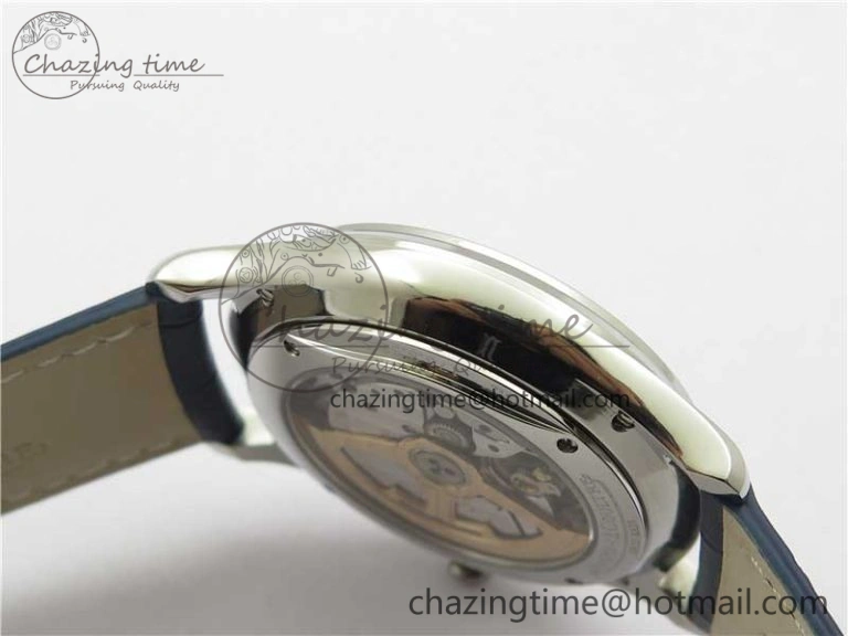 Master Ultra Thin Réserve de Marche SS ZF 1:1 Best Edition Blue Dial on Blue Leather Strap A938 V3
