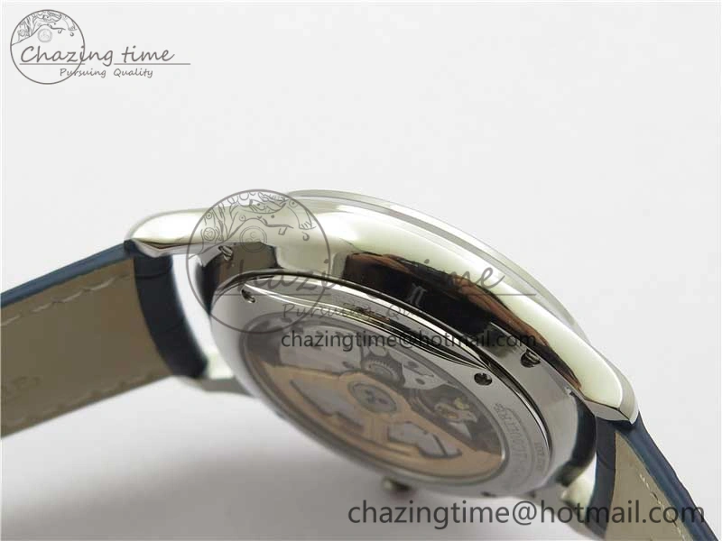 Master Ultra Thin Réserve de Marche SS ZF 1:1 Best Edition Blue Dial on Blue Leather Strap A938 V3