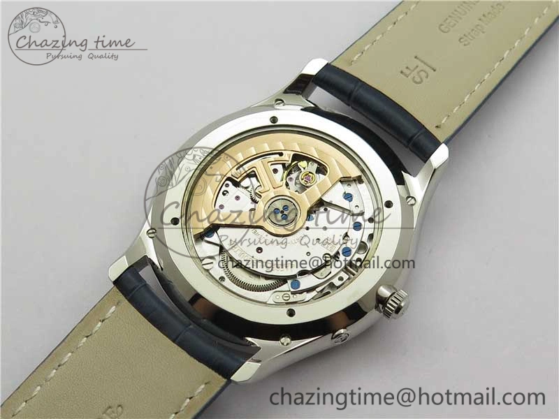 Master Ultra Thin Réserve de Marche SS ZF 1:1 Best Edition Blue Dial on Blue Leather Strap A938 V3