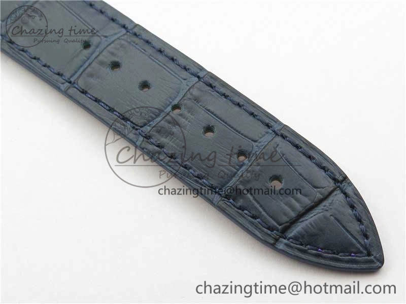 Master Ultra Thin Réserve de Marche SS ZF 1:1 Best Edition Blue Dial on Blue Leather Strap A938 V3