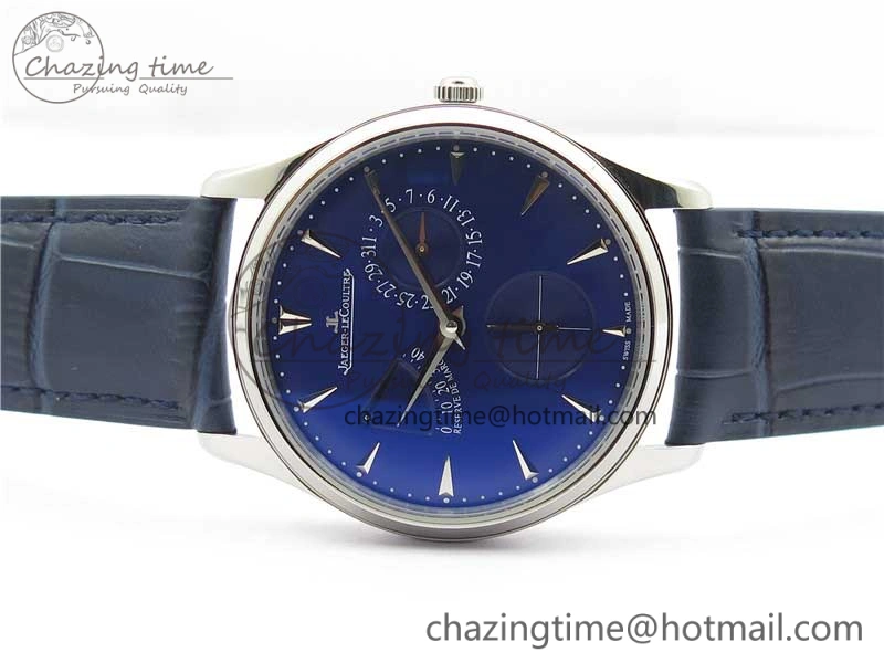 Master Ultra Thin Réserve de Marche SS ZF 1:1 Best Edition Blue Dial on Blue Leather Strap A938 V3