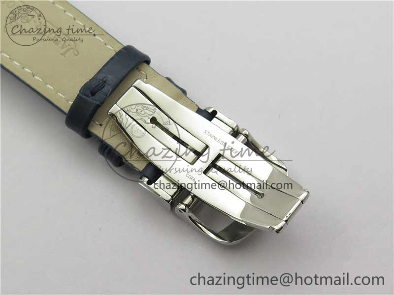 Master Ultra Thin Réserve de Marche SS ZF 1:1 Best Edition Blue Dial on Blue Leather Strap A938 V3