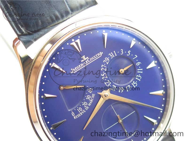 Master Ultra Thin Réserve de Marche SS ZF 1:1 Best Edition Blue Dial on Blue Leather Strap A938 V3