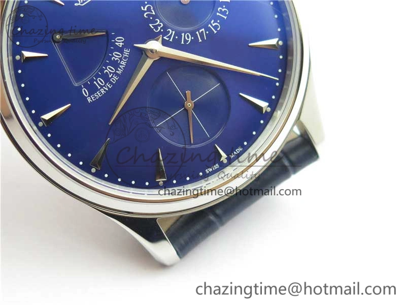 Master Ultra Thin Réserve de Marche SS ZF 1:1 Best Edition Blue Dial on Blue Leather Strap A938 V3