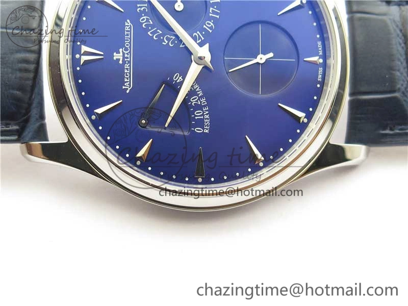 Master Ultra Thin Réserve de Marche SS ZF 1:1 Best Edition Blue Dial on Blue Leather Strap A938 V3