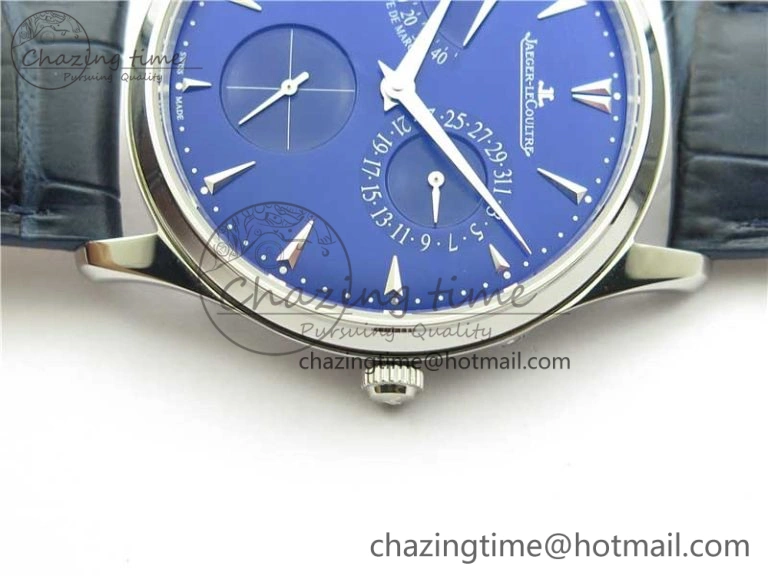 Master Ultra Thin Réserve de Marche SS ZF 1:1 Best Edition Blue Dial on Blue Leather Strap A938 V3