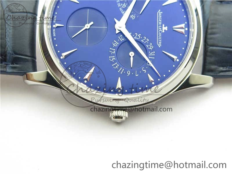 Master Ultra Thin Réserve de Marche SS ZF 1:1 Best Edition Blue Dial on Blue Leather Strap A938 V3