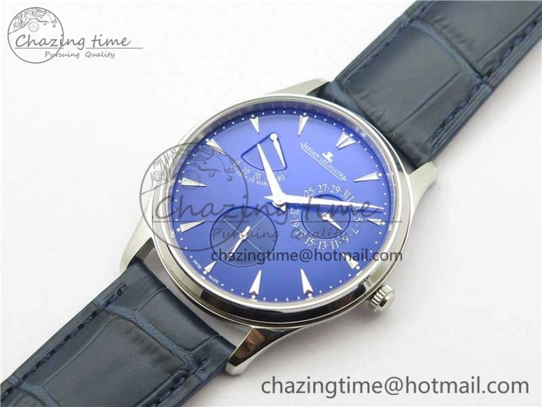 Master Ultra Thin Réserve de Marche SS ZF 1:1 Best Edition Blue Dial on Blue Leather Strap A938 V3