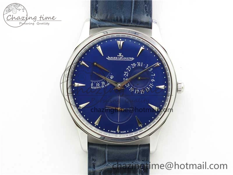Master Ultra Thin Réserve de Marche SS ZF 1:1 Best Edition Blue Dial on Blue Leather Strap A938 V3