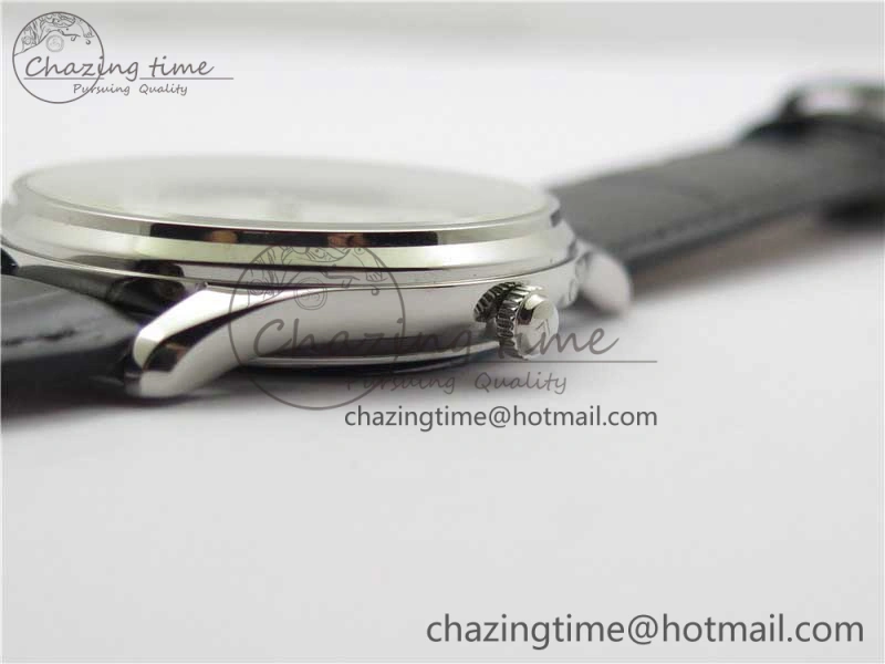 Master Ultra Thin Réserve de Marche SS ZF 1:1 Best Edition White Dial on Black Leather Strap A938 V3