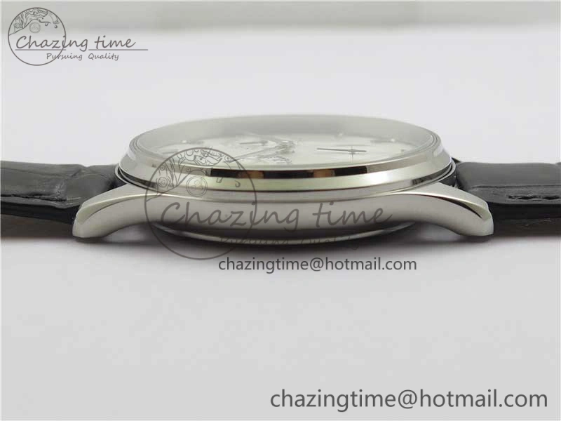 Master Ultra Thin Réserve de Marche SS ZF 1:1 Best Edition White Dial on Black Leather Strap A938 V3