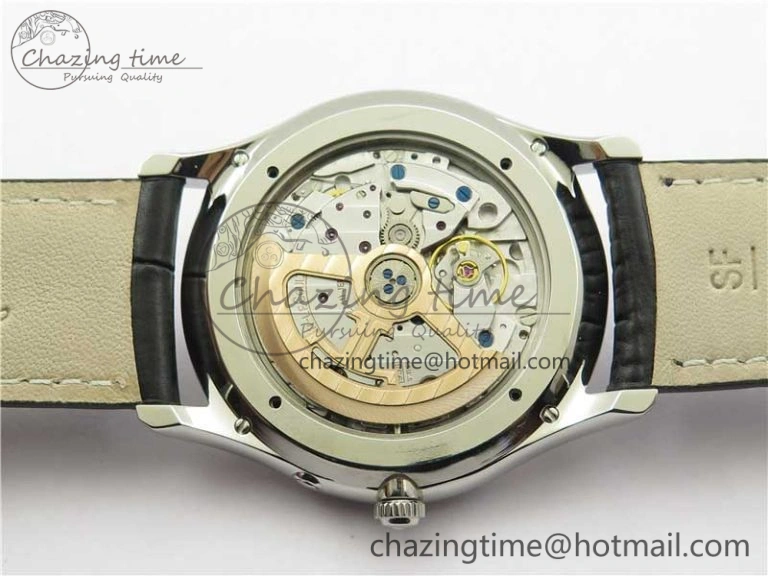 Master Ultra Thin Réserve de Marche SS ZF 1:1 Best Edition White Dial on Black Leather Strap A938 V3