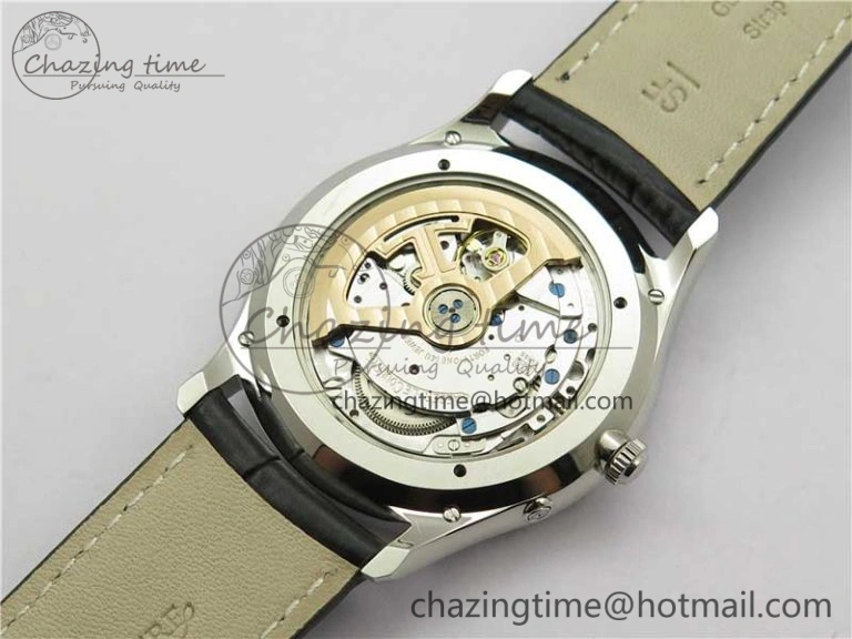 Master Ultra Thin Réserve de Marche SS ZF 1:1 Best Edition White Dial on Black Leather Strap A938 V3