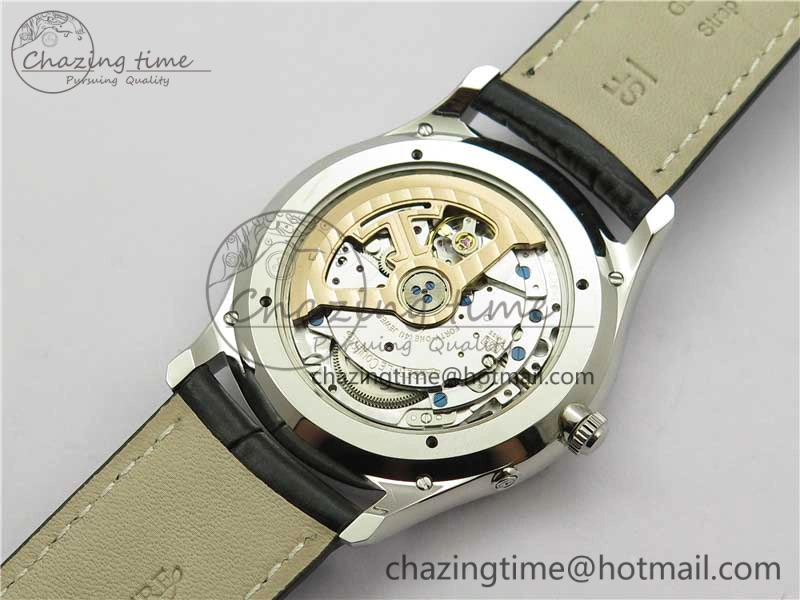 Master Ultra Thin Réserve de Marche SS ZF 1:1 Best Edition White Dial on Black Leather Strap A938 V3