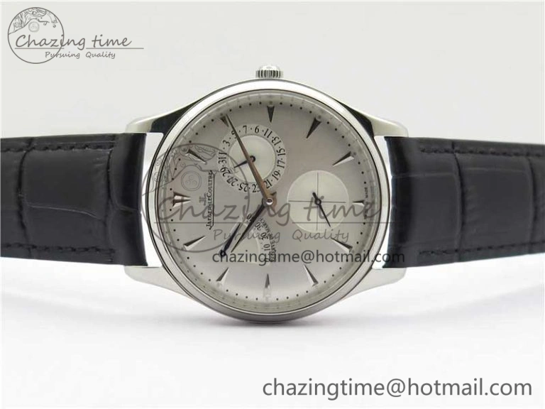 Master Ultra Thin Réserve de Marche SS ZF 1:1 Best Edition White Dial on Black Leather Strap A938 V3