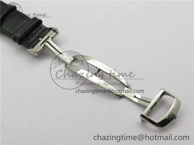 Master Ultra Thin Réserve de Marche SS ZF 1:1 Best Edition White Dial on Black Leather Strap A938 V3