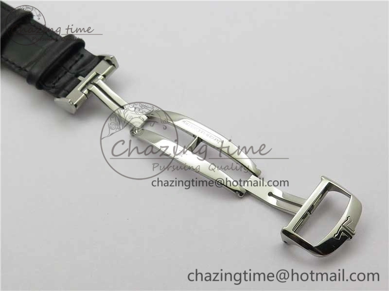 Master Ultra Thin Réserve de Marche SS ZF 1:1 Best Edition White Dial on Black Leather Strap A938 V3