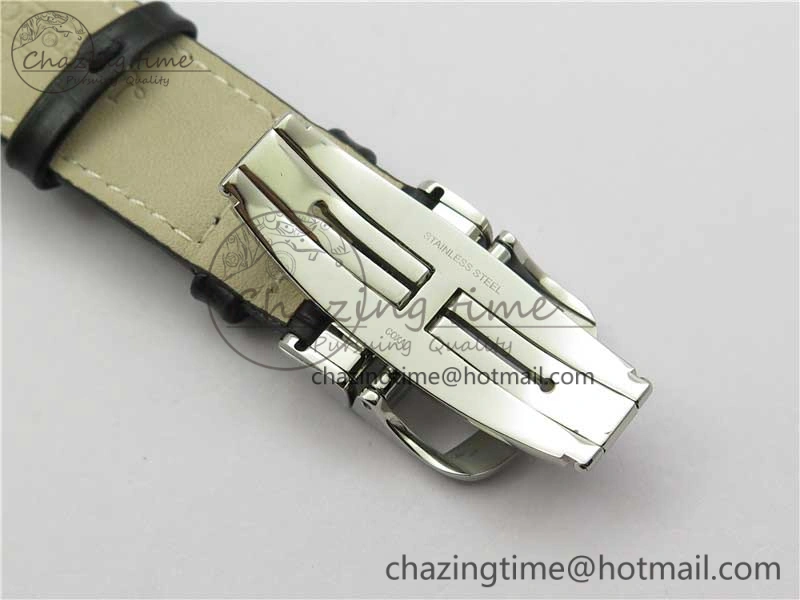 Master Ultra Thin Réserve de Marche SS ZF 1:1 Best Edition White Dial on Black Leather Strap A938 V3